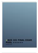 BUS 101 Final Exam Pool ++++++