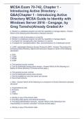 MCSA Exam 70-742, Chapter 1 - Introducing Active Directory - Q&A(Chapter 1 - Introducing Active Directory MCSA Guide to Identity with Windows Server 2016 - Cengage, by Greg Tomsho)Already Graded A+