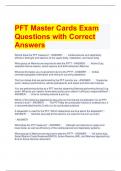 PFT Master Cards Exam Questions with Correct Answers 