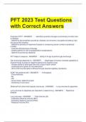 PFT 2023 Test Questions with Correct Answers 