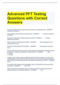 Advanced PFT Testing Questions with Correct Answers 