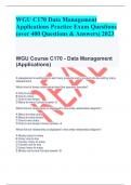 WGU C170 Data Management Applications Practice Exam Questions (over 400 Questions & Answers) 2022