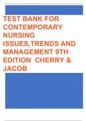 Test Bank for Contemporary Nursing  Issues, Trend and Management 9th Edition by Cherry / All Chapters/ Full Complete  2023