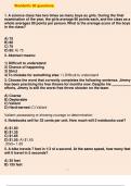 Wonderlic 50 questions. 1. A science class has two times as many boys as girls. During the final examination of the year, the girls average 90 points each, and the class as a whole averages 80 points per person. What is the average score of the boys in th