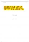 BIS245 CASE STUDY DEVRY UNIVERSITY.