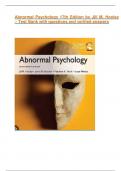 Abnormal Psychology 17th Edition by Jill M. Hooley – Test Bank with questions and verified answers