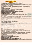 DAANCE module 1: Basic Sciences 1. 1)What is the role of the central nervous system? 2)What are the 3 subdivisions of the central nervous system?: 1) To provide overall control of body function