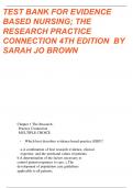 EVIDENCE-BASED NURSING: The Research Practice Connection 4th Edition, By Sarah Jo Brown TEST BANK