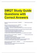 SMQT Study Guide Questions with Correct Answers 