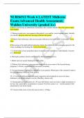 NURS6512 Week 6 LATEST Midterm Exam: Advanced Health Assessment: Walden University (graded A+)