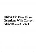 UGBA 135 Final Exam Questions With Correct Answers 2023  (Gradec 100%)