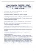 RALPH WALDO EMERSON "SELF- RELIANCE" READINGS NEW GUIDE EXAM SOLUTION 