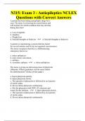 N315: Exam 3 - Antiepileptics NCLEX Questions with Correct Answers