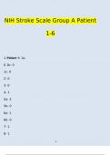 NIH Stroke Scale Group A Patient 1-6 Complete (2024 / 2025) 100% Verified