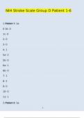 NIH Stroke Scale Group D Patient 1-6 Complete (2024 / 2025) 100% Verified