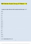 NIH Stroke Scale Group E Patient 1-6 Complete Answer key Updated 2024