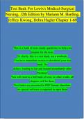 Lewis's Medical-Surgical Nursing 12th Edition TEST BANK by  Harding, Kwong & Hagler, All Chapters 1 - 69, Complete, 100 % Verified