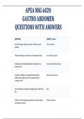 APEA NSG 6020 Gastro Abdomen Questions with Answers