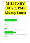 SEJPME 1&2 VERIFIED SOLUTIONS US Military Academy MILITARY 101 Latest