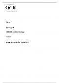 OCR A Level Biology A H420/03 JUNE 2022 MARK SCHEME - Unified biology