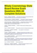 Milady Cosmetology State Board Review Exam Questions With All Complete Solutions