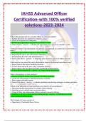 IAHSS Advanced Officer Certification-with 100% verified solutions-2023-2024