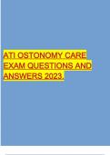 ATI OSTONOMY CARE EXAM QUESTIONS AND ANSWERS 2023.