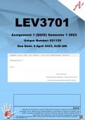 LEV3701 Assignment 1 (QUIZ) Semester 1 2023