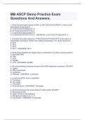 MB ASCP Demo Practice Exam Questions