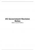 AQA A Level Politics Unit 2 (US Government) Summary Notes