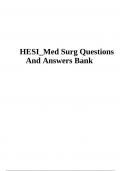  HESI_Med Surg Questions And Answers Bank