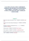 CALT FINAL EXAM LATEST (2 DIFFERENT VERSIONS) 2022-2024 REAL EXAM QUESTIONS AND CORRECT ANSWERS / CALT STUDY GUIDE LATEST 2022-2024 | 100% COMPLETE STUDY GUIDE