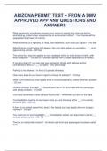 ARIZONA PERMIT TEST ~ FROM A DMV APPROVED APP AND QUESTIONS AND ANSWERS 