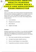 PSYCHIATRIC MENTAL HEALTH NURSING PRACTITIONER ROLE I :CHILD AND ADOLESCENT       EXAM PREDICTOR