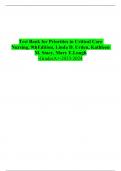   Test Bank for Priorities in Critical Care Nursing, 9th Edition, Linda D. Urden, Kathleen M. Stacy, Mary E. Lough -GradesA+-2023-2024 