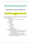 Exam 2 Study Guide - NUR2392 / NUR 2392 (Latest 2023 / 2024) : Multidimensional Care II / MDC 2 - Rasmussen