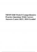 NRNP 6568 Week 8 Comprehensive Practice Questions With Correct Answers Latest 2023 | 2024 Graded 100%