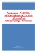 Final Exam - NUR2063 / NUR2063 (Latest 2023 / 2024) : Essentials of Pathophysiology - Rasmussen