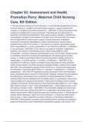 Chapter 03: Assessment and Health Promotion Perry: Maternal Child Nursing Care, 6th Edition  2022/2023 A+ RATED WITH VERIFIED ANSWERS.