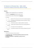 BIOL 1001 (Paul) SI Session #11 Review Key (Exam Prep Questions) - Louisiana State University (LSU), Baton Rouge