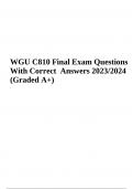 WGU C810 Final Exam Questions With Correct and Verified Answers Latest Update (Graded A+ 2023/2024)