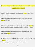 FInal ExamCalifornia Life, Accident, and Health Insurance questions and answers} (2022/2023) (verified answers)