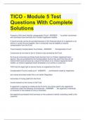 TICO - Module 5 Test Questions With Complete Solutions