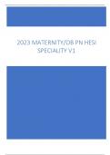 2023 MATERNITY/OB PN HESI  SPECIALITY V1