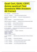 Qual/ Cert, QUAL CERT, Ammo qual/cert Test Questions With Answers All Correct