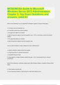 MCSE/MCSA Guide to Microsoft Windows Server 2012 Administration, Chapter 2, Top Exam Questions and answers, rated A+