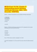 MCSA Exam 70-742, Chapter 8 - Implementing Active Directory  Certificate Services, Q&A, 100%  Accurate. VERIFIED.