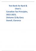 Test Bank for Byrd & Chen's Canadian Tax Principles 2022-2023(Volume2) By Gary Donell,