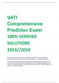 VATI  Comprehensive  Predictor Exam 100% VERIFIED  SOLUTIONS 2023//2024