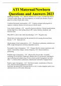 ATI Maternal/Newborn Questions and Answers 2023